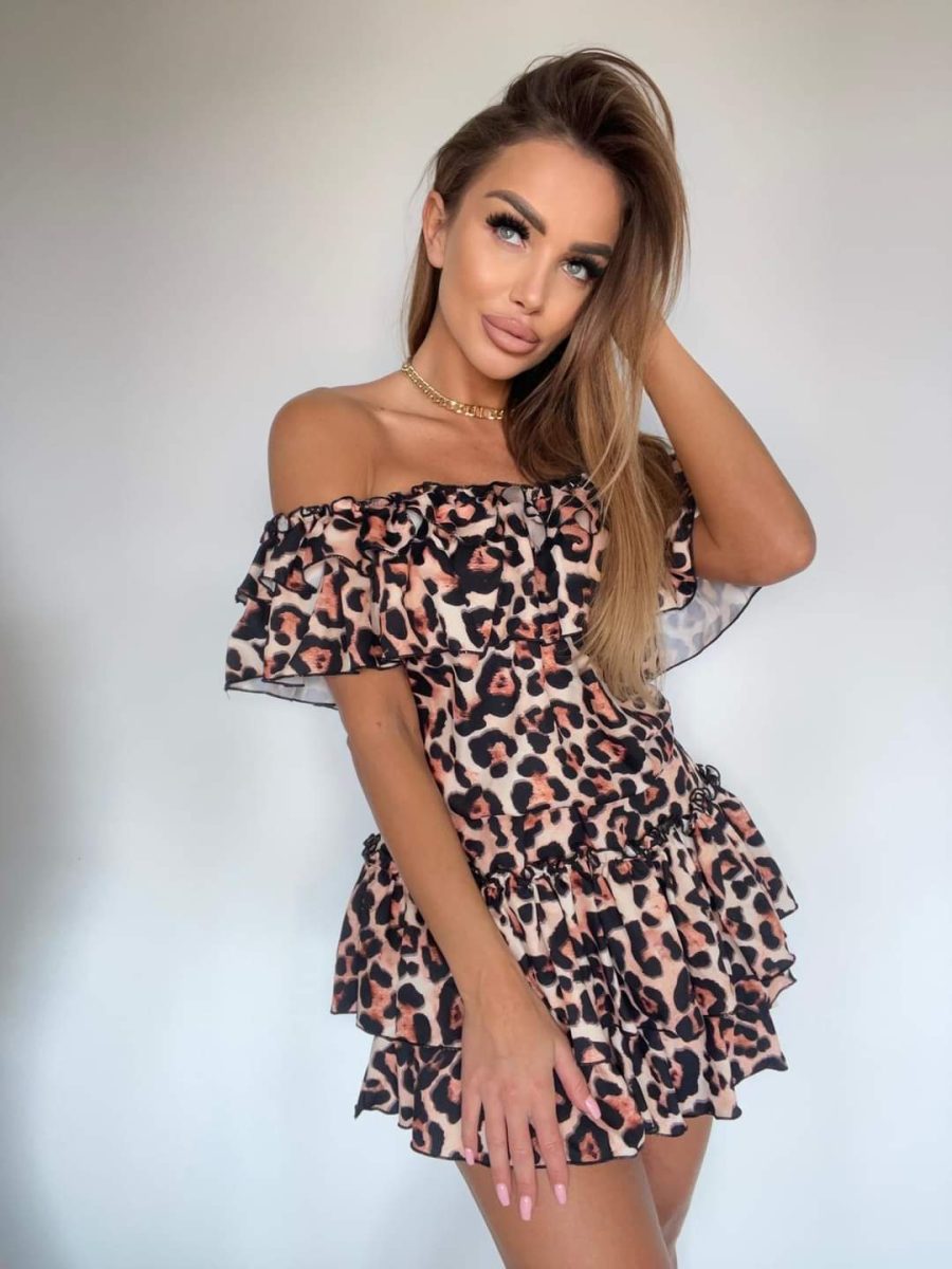 Playsuit - sukienka leopard - obrazek 4