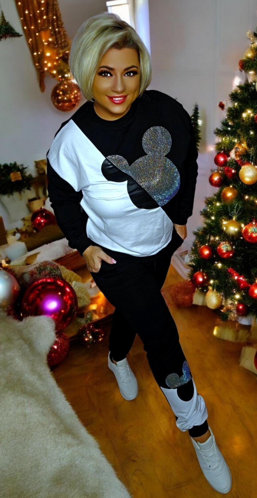 BLACK AND WHITE MIKI TRACKSUIT