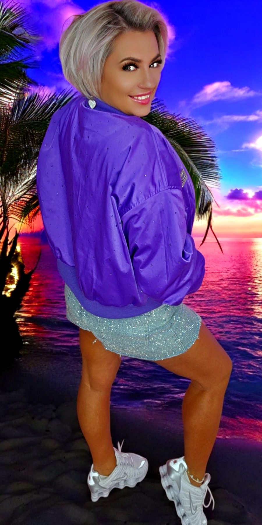 PURPLE JACKET WITH CRYSTALS - Image 4