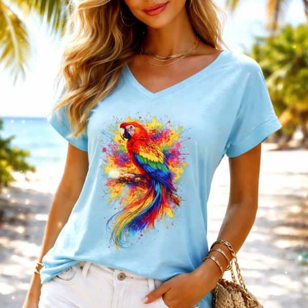 KOSZULKA Z LAZUROWĄ PAPUGĄ ✨