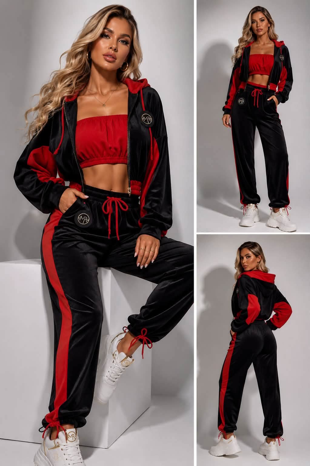 BLACK & RED MILLA ROSSI OVERSIZE 3-PIECE SET - Image 2