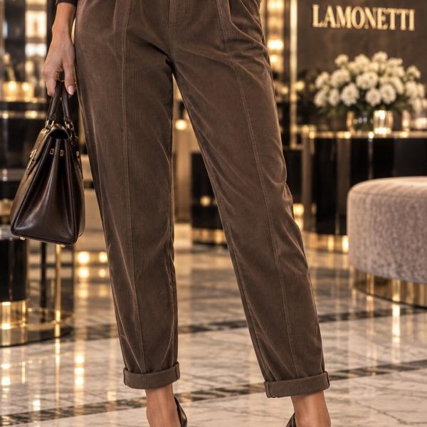 SLIM-FIT CORDUROY CIGARETTE TROUSERS