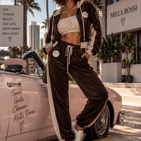 CHOCOLATE & BEIGE MILLA ROSSI OVERSIZE 3 SET