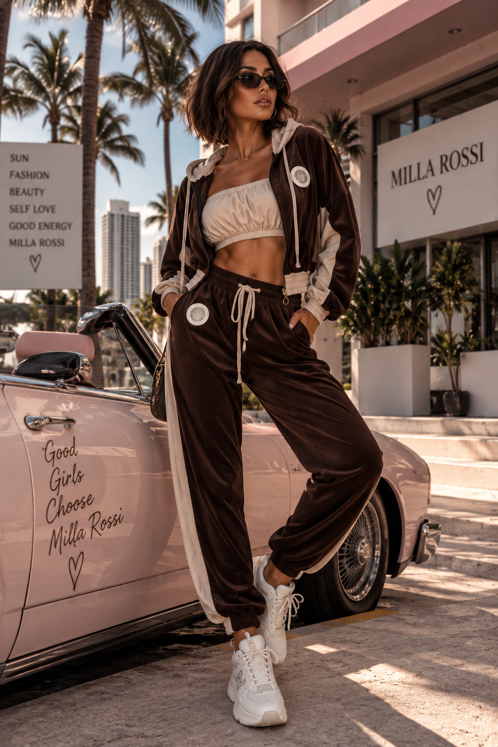 CHOCOLATE & BEIGE MILLA ROSSI OVERSIZE 3 SET