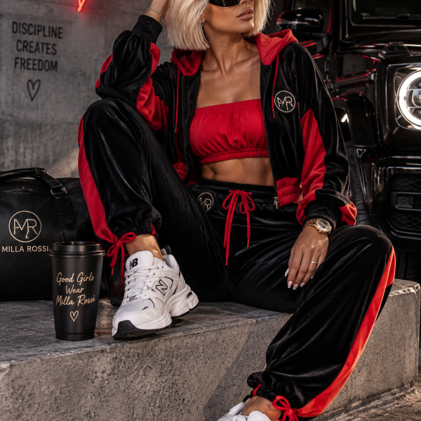 BLACK & RED MILLA ROSSI OVERSIZE 3-PIECE SET